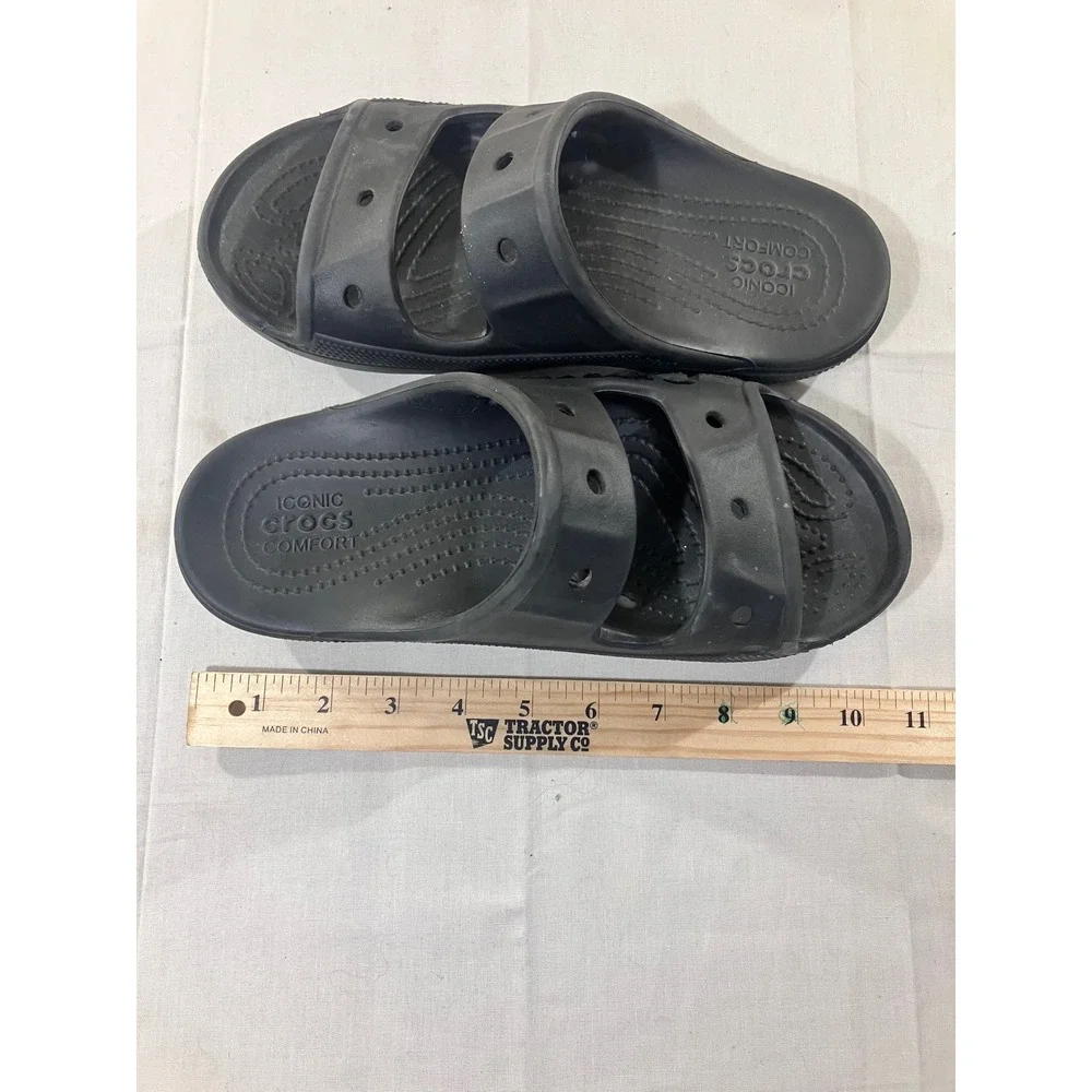 Crocs Classic Two Strap Slides Black M 6 W 8 Comfort‎ Sandals Unisex